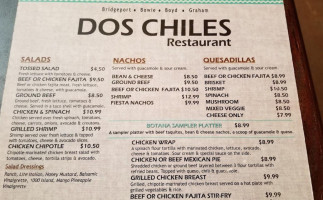 Dos Chiles Grandes menu