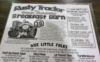 Rusty Tractor Door County Breakfast Barn menu