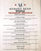 The Hungry Bear Pub And Grill menu