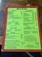 Mel's Place menu