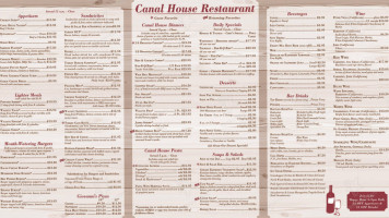 Canal House menu