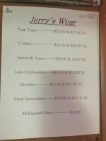 Jerry's Steakhouse menu