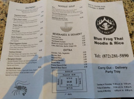 Blue Frog Thai menu