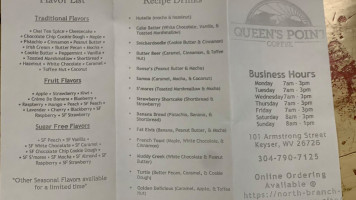 Queen's Point Coffee menu