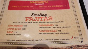 Margarita's Mexican menu