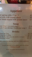 Thai Tom menu