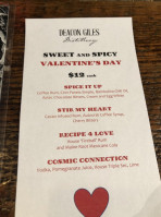 Deacon Giles Distillery menu