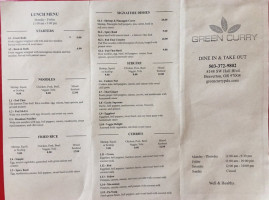 Green Curry menu