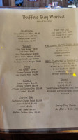 Buffalo Bay Marina menu