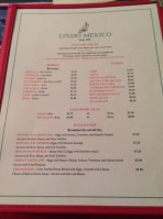 Lindo Mexico menu