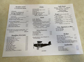 Angelina County Airport Cafe menu