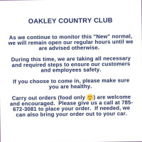 Oakley Country Club food