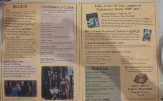 Columbia menu