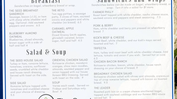 The Seed Coffeehouse And Eatery menu
