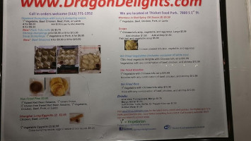Dragon Delights menu