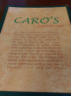 Caro's menu