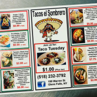 Tacos El Sombrero menu