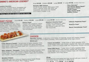 Domino's Pizza menu