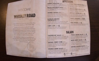 Whiskey Road Tavern Grill menu