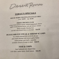 Desert Room menu
