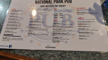 National Park Pub menu