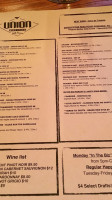 Union Beer menu