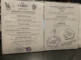 Corgi Spirits At The Jersey City Distillery menu