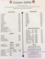 Chicken Delite menu