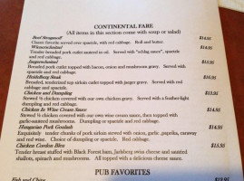 The Forester Pub Grill menu