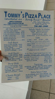 Tommy's Pizza menu