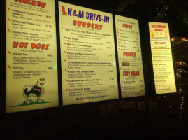 K M Drive-in menu