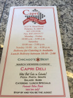 Capri Deli Pizza In Palatine menu