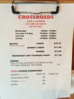 Crossroads menu