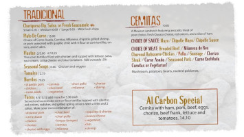 Al Carbon menu
