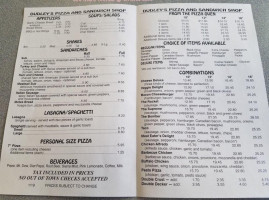 Dudley's Pizza & Sandwich Shop menu