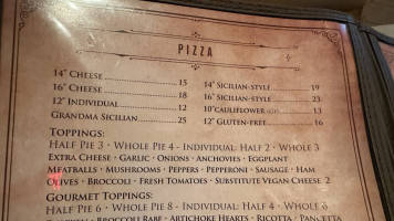 Joe Pat's Pizzeria menu