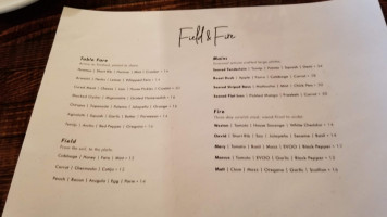 Field Fire menu