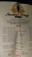 Smokin Wings Things menu