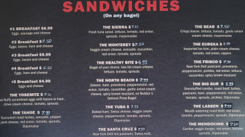 Bubba's Bagels menu