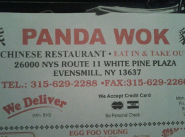 Panda Wok menu