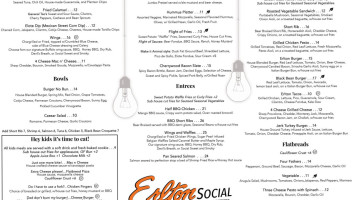 Erlton Social Craft Kitchen menu