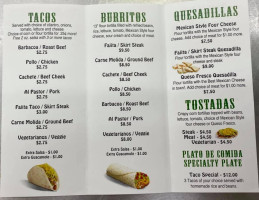 Lt's Tacos menu