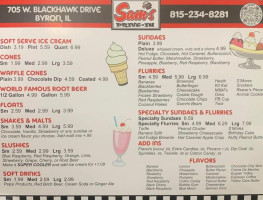 Sam's Drive-in menu