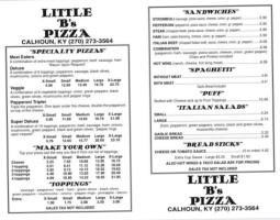 Little B's Pizza Sandwiches menu