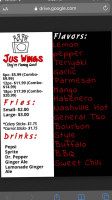 Jus Wings menu