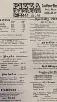 Pizza Express menu