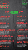 Tacos T menu