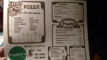 Pagliai's Pizza menu