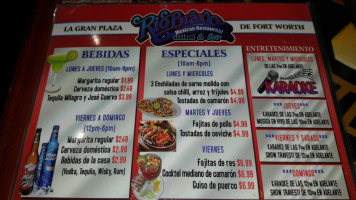Rio Bravo Seafood menu