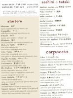 Gochi Japanese Fusion Tapas menu